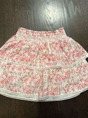Katie J NYC Pink Floral Tiered Skirt